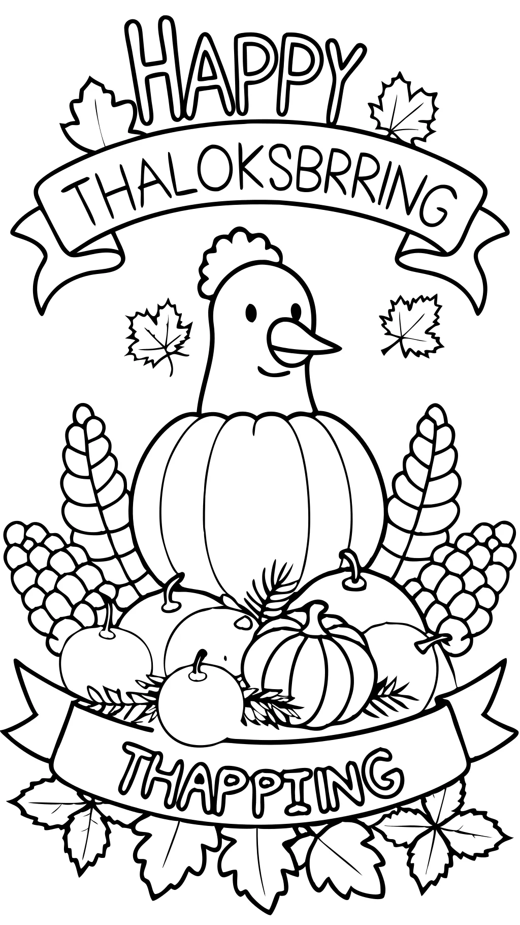 coloring pages happy thanksgiving